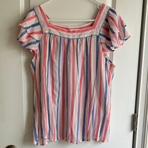 LC Lauren Conrad Striped Top - pink, Red, Blue, White